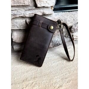 Glove Leather Baseball Wristlet Wallet Brown "For Love Of The Game" Long Bifold